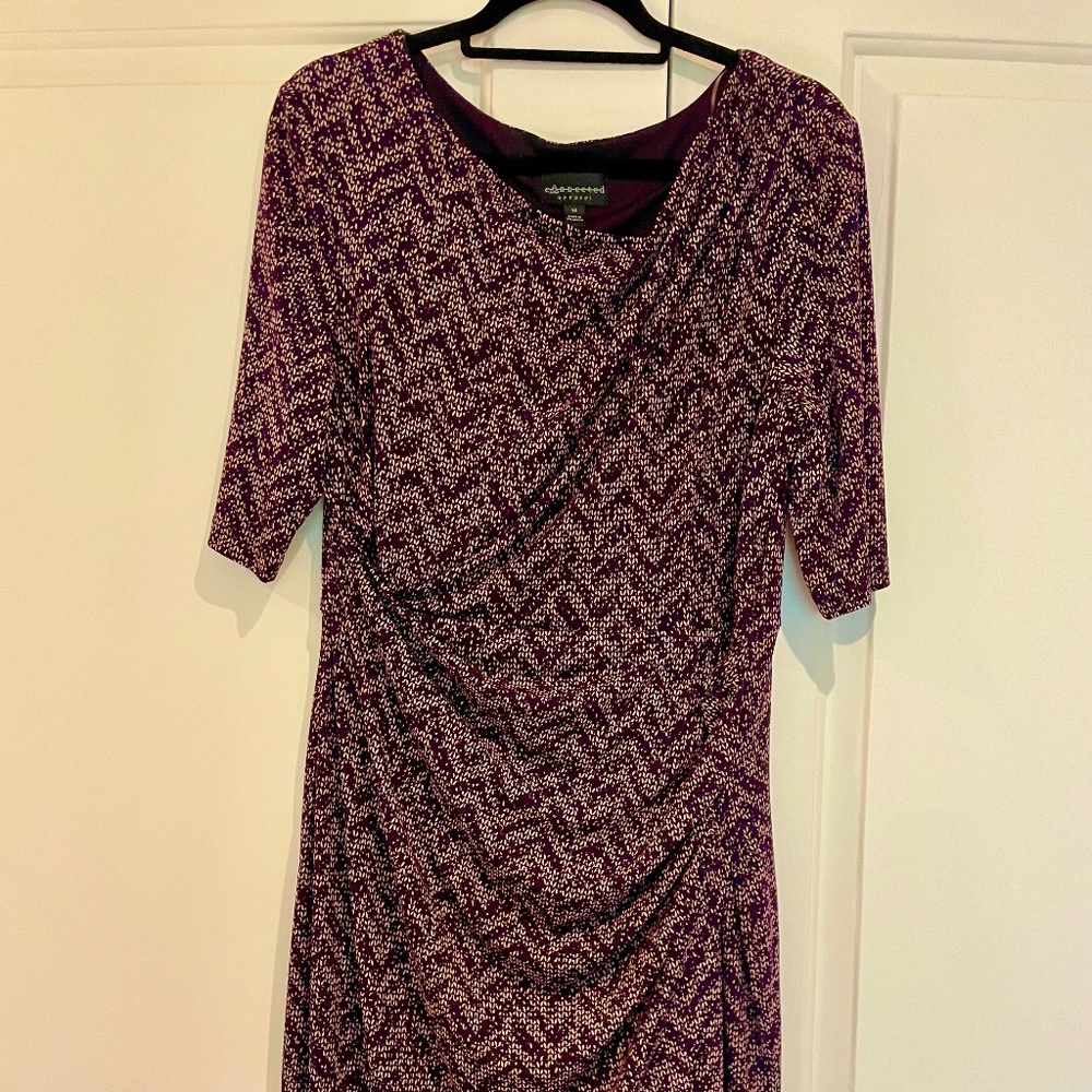 Lovely plum and tan elegant dress